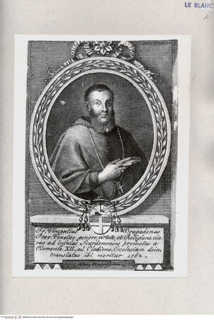 Vorderseite von Istituto Nazionale per la Grafica [http://creativecommons.org/publicdomain/mark/1.0/] Fr. Vincentius Bragadenus Prov. Venetae ... moritur 1762 - , bh486233. Foto.