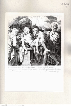 Vorderseite von Istituto Nazionale per la Grafica [http://creativecommons.org/publicdomain/mark/1.0/] Grablegung Christi - , bh486835. Foto.