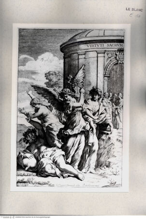 Vorderseite von Istituto Nazionale per la Grafica [http://creativecommons.org/publicdomain/mark/1.0/] Allegorie auf einen Kardinal: Virtuti sacrum (Die Vertreibung des Lasters durch die Tugenden?) - , bh486845. Foto.