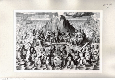 Vorderseite von Istituto Nazionale per la Grafica [http://creativecommons.org/publicdomain/mark/1.0/] Allegorie auf die Herrschaft der Medici (Francesco II.?) mit einem Fest der Meeresgötter - , bh486848. Foto.