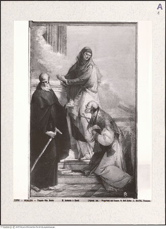 Vorderseite von Böhm [https://www.deutsche-digitale-bibliothek.de/content/lizenzen/rv-fz/] Der heilige Antonius und zwei Heilige - , bh487444_recto. Foto.