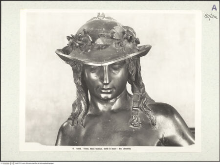 Vorderseite von Alinari [https://www.deutsche-digitale-bibliothek.de/content/lizenzen/rv-ez/] David - Detail, Kopf von vorn, bh487512_recto. Foto.