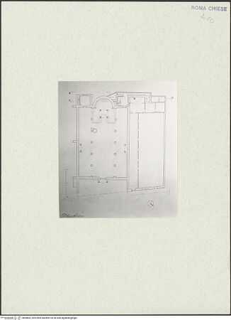 Vorderseite von Sopr. BAA Lazio? [https://www.deutsche-digitale-bibliothek.de/content/lizenzen/rv-fz/] Baudokumentation zu Santi Nereo e AchilleoGrundriss der Kirche. - , bh488602_recto. Foto.