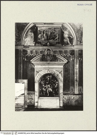 Vorderseite von Bibliotheca Hertziana [https://www.deutsche-digitale-bibliothek.de/content/lizenzen/rv-fz/] Dornenkrönung - Fotomontage: Rekonstruktion der Altarnische mit dem Gemälde "Dornenkrönung" von Peter Paul Rubens (heute Grasse, Dom), von I. v. d. Mühlen, bh488700_recto. Foto.