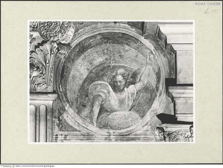 Vorderseite von Sopr. BAS ROMA [https://www.deutsche-digitale-bibliothek.de/content/lizenzen/rv-ez/] KapellenausmalungMedaillon mit Darstellung eines Engels - , bh488727_recto. Foto.