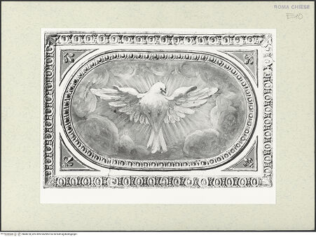 Vorderseite von Sopr. BAS ROMA [https://www.deutsche-digitale-bibliothek.de/content/lizenzen/rv-ez/] Mittleres Bildfeld: Geisttaube - , bh488738_recto. Foto.