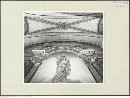 Vorderseite von Sopr. BAS ROMA [https://www.deutsche-digitale-bibliothek.de/content/lizenzen/rv-ez/] Hochaltar - Detail: Bogensoffitten, Untersicht, bh488757_recto. Foto.