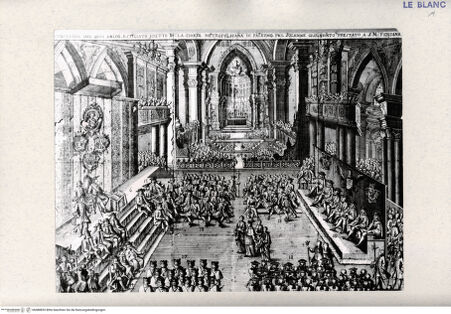 Vorderseite von  [http://creativecommons.org/publicdomain/mark/1.0/] Feierliche Akklamation Ferdinands III. zum König von Sizilien im Dom von Palermo 1759 (späterer Ferdinand I., König beider Sizilien, 1816) - Detail, bh488853. Foto.