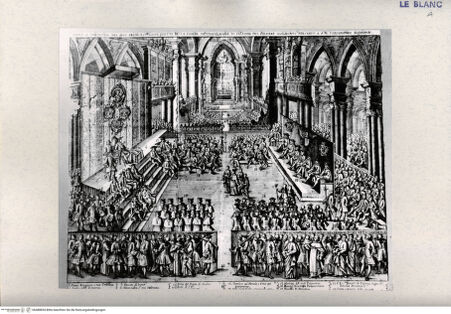 Vorderseite von  [http://creativecommons.org/publicdomain/mark/1.0/] Feierliche Akklamation Ferdinands III. zum König von Sizilien im Dom von Palermo 1759 (späterer Ferdinand I., König beider Sizilien, 1816) - , bh488854. Foto.
