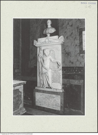 Vorderseite von Sopr. BAS ROMA [https://www.deutsche-digitale-bibliothek.de/content/lizenzen/rv-ez/] Grabmal von Alessandro Gaetano Buttaioni mit Darstellung der Personifikation der Zeit - , bh488859_recto. Foto.