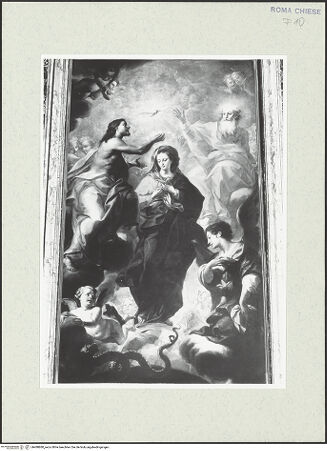 Vorderseite von Sopr. BAS ROMA [https://www.deutsche-digitale-bibliothek.de/content/lizenzen/rv-ez/] Die Heilige Trinität und Maria Immaculata - , bh488880_recto. Foto.
