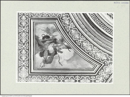 Vorderseite von Sopr. BAS ROMA [https://www.deutsche-digitale-bibliothek.de/content/lizenzen/rv-ez/] Zyklus von Deckengemälden mit Szenen aus der Geschichte des Heiligen KreuzesEngel mit den LeidenswerkzeugenSeitenfeld: Zwei Engel mit der Geißelsäule - , bh489207_recto. Foto.