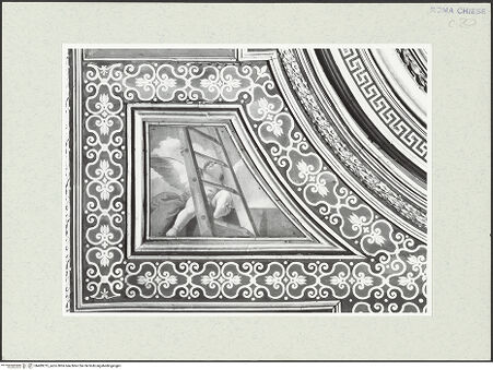 Vorderseite von Sopr. BAS ROMA [https://www.deutsche-digitale-bibliothek.de/content/lizenzen/rv-fz/] Zyklus von Deckengemälden mit Szenen aus der Geschichte des Heiligen KreuzesEngel mit den LeidenswerkzeugenSeitenfeld: Zwei Engel mit Leiter - , bh489215_recto. Foto.