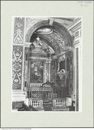 Vorderseite von Sopr. BAS ROMA [https://www.deutsche-digitale-bibliothek.de/content/lizenzen/rv-ez/] Santa Croce e San Bonaventura dei Lucchesi - 1. Kapelle rechts (di Santa Zita),, bh489216_recto. Foto.