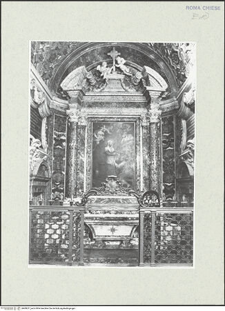 Vorderseite von Sopr. BAS ROMA [https://www.deutsche-digitale-bibliothek.de/content/lizenzen/rv-ez/] Santa Croce e San Bonaventura dei Lucchesi - 1. Kapelle rechts (di Santa Zita),, bh489217_recto. Foto.