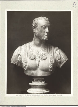 Vorderseite von Alinari [https://www.deutsche-digitale-bibliothek.de/content/lizenzen/rv-ez/] Büste Cosimos I. - , bh489531_recto. Foto.