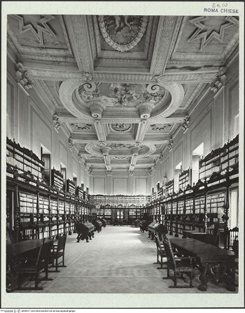 Vorderseite von Savio, Oscar [https://www.deutsche-digitale-bibliothek.de/content/lizenzen/rv-ez/] Santa Maria in VallicellaOratorio di San Filippo NeriBiblioteca Vallicelliana - nach Osten, bh489917_recto. Foto: Savio, Oscar.