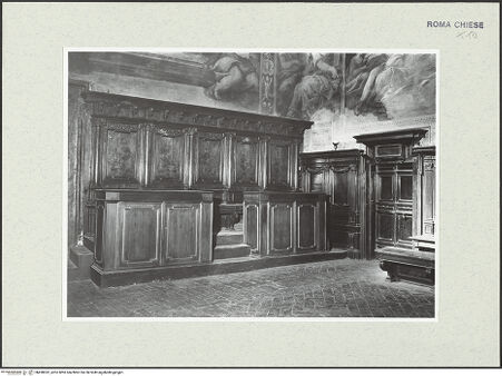 Vorderseite von Sopr. BAS Roma [https://www.deutsche-digitale-bibliothek.de/content/lizenzen/rv-ez/] Gestühl - , bh490052_recto. Foto.