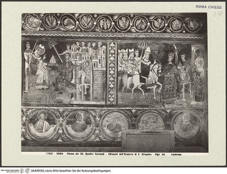 Vorderseite von Alinari [https://www.deutsche-digitale-bibliothek.de/content/lizenzen/rv-ez/] Silvesterlegende - Linke Wand (Nordwand), bh490060_recto. Foto.