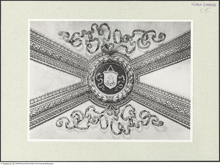 Vorderseite von Sopr. BAS ROMA [https://www.deutsche-digitale-bibliothek.de/content/lizenzen/rv-ez/] Deckenmalerei in San Giacomo degli Spagnoli - Gewölbebemalung, bh490990_recto. Foto.