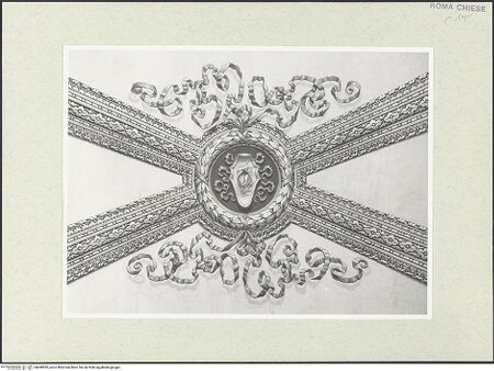 Vorderseite von Sopr. BAS ROMA [https://www.deutsche-digitale-bibliothek.de/content/lizenzen/rv-ez/] Deckenmalerei in San Giacomo degli Spagnoli - Gewölbebemalung, bh490992_recto. Foto.