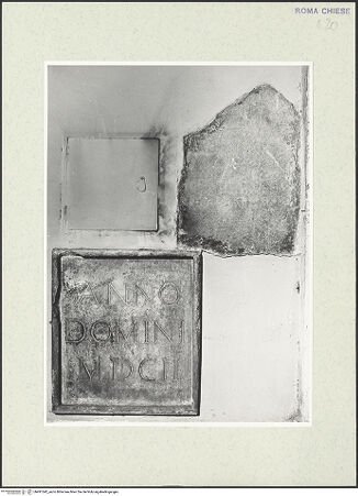 Vorderseite von Sopr. BAS ROMA [https://www.deutsche-digitale-bibliothek.de/content/lizenzen/rv-ez/] Marmortafel mit Inschrift - Inschrifttafel mit einem weiteren Fragment, bh491542_recto. Foto.