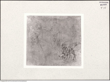 Vorderseite von Kupferstichkabinett [https://www.deutsche-digitale-bibliothek.de/content/lizenzen/rv-ez/] Die Auferstehung Christi, mit schlafenden Wächtern und einer der Marien - , bh491873_recto. Foto: Anders, Jörg P..