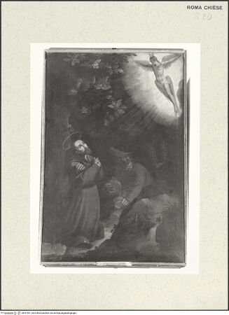 Vorderseite von Sopr. BAS Roma [https://www.deutsche-digitale-bibliothek.de/content/lizenzen/rv-ez/] Stigmatisation des heiligen Franziskus - , bh491981_recto. Foto.