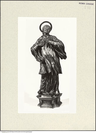 Vorderseite von Sopr. BAS ROMA [https://www.deutsche-digitale-bibliothek.de/content/lizenzen/rv-ez/] Statuetten vom Altar des heiligen Franz XaverDer heilige Franz Xaver - , bh491984_recto. Foto.