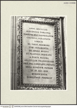 Vorderseite von Sopr. BAS Roma [https://www.deutsche-digitale-bibliothek.de/content/lizenzen/rv-ez/] Inschrift "Alexander Torlonia (...)" - , bh492000_recto. Foto.