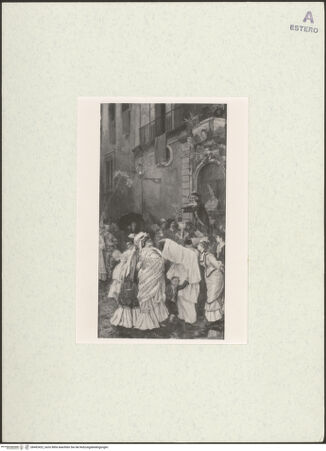 Vorderseite von Museo del Folklore [https://www.deutsche-digitale-bibliothek.de/content/lizenzen/rv-ez/] Karneval in der Via Gregoriana (vor dem Palazzo Zuccari) - , bh492422_recto. Foto.