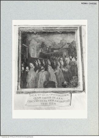 Vorderseite von Sopr. BAS ROMA [https://www.deutsche-digitale-bibliothek.de/content/lizenzen/rv-ez/] Prozession mit dem wundertätigen Marienbild von Aracoeli - , bh492536_recto. Foto.