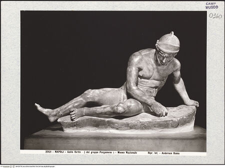 Vorderseite von Alinari [https://www.deutsche-digitale-bibliothek.de/content/lizenzen/rv-ez/] Verwundeter Gallier - Gesamtansicht, bh492978_recto. Foto.