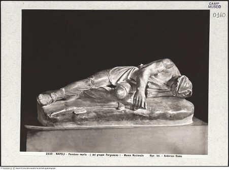 Vorderseite von Alinari [https://www.deutsche-digitale-bibliothek.de/content/lizenzen/rv-ez/] Gefallener Perser - Gesamtansicht, bh492979_recto. Foto.