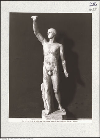 Vorderseite von Alinari [https://www.deutsche-digitale-bibliothek.de/content/lizenzen/rv-ez/] Krieger, Kopie nach einem griechischen Origninal 460-450 v. Chr. (sog. Perseus) - Seitenansicht, bh493020_recto. Foto.