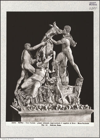 Vorderseite von Alinari [https://www.deutsche-digitale-bibliothek.de/content/lizenzen/rv-ez/] Gruppe des Farnesischen Stieres (Toro Farnese) - Gesamtansicht, bh493026-4_recto. Foto.