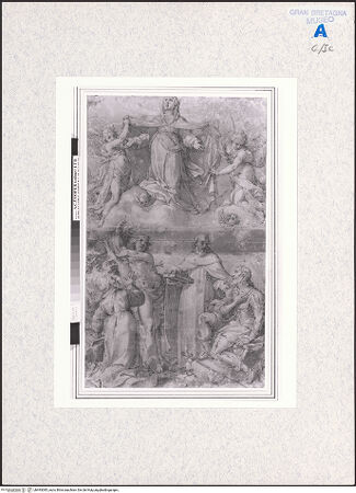 Vorderseite von Royal Collection Enterprises Limited [https://www.deutsche-digitale-bibliothek.de/content/lizenzen/rv-ez/] Maria mit den heiligen Franziskus, Sebastian, Dominikus und Rocco? - , bh493085_recto. Foto.