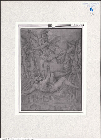 Vorderseite von Royal Collection Enterprises Limited [https://www.deutsche-digitale-bibliothek.de/content/lizenzen/rv-ez/] Der Erzengel Michael vertreibt Luzifer - , bh493086_recto. Foto.