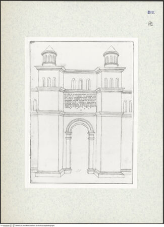 Vorderseite von Courtauld Institute [https://www.deutsche-digitale-bibliothek.de/content/lizenzen/rv-ez/] Houfe AlbumFolio 20: römisches Stadttor - , bh493126_recto. Foto.