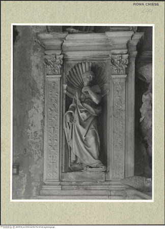 Vorderseite von Lieberman [https://www.deutsche-digitale-bibliothek.de/content/lizenzen/rv-ez/] Grabmal für Kardinal Giovanni Michiel und Bischof Antonio Orso - Linker Pilaster, Nischenfigur: Hl. Petrus, bh493324_recto. Foto.