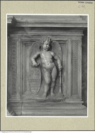 Vorderseite von Lieberman [https://www.deutsche-digitale-bibliothek.de/content/lizenzen/rv-ez/] Grabmal für Kardinal Giovanni Michiel und Bischof Antonio Orso - Sockel: Putto rechts, bh493326_recto. Foto.