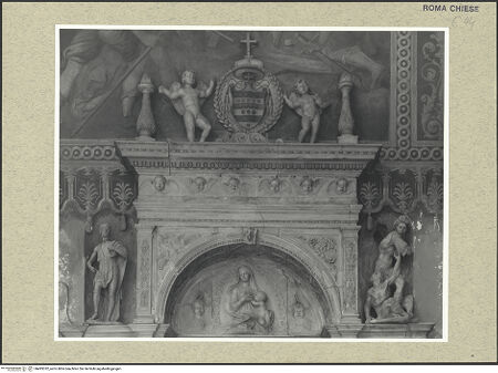 Vorderseite von Lieberman [https://www.deutsche-digitale-bibliothek.de/content/lizenzen/rv-ez/] Grabmal für Kardinal Giovanni Michiel und Bischof Antonio Orso - Lünette, Gebälk und Gebälkbekrönung, bh493332_recto. Foto.