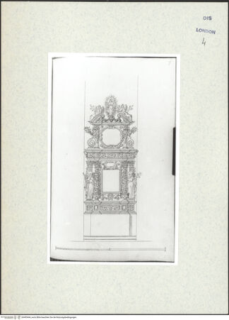 Vorderseite von Courtauld Institute [https://www.deutsche-digitale-bibliothek.de/content/lizenzen/rv-ez/] Varii Disegni d'Architettura...Seite 71: Entwurf für einen Ädikulaaltar korinthischer Ordnung mit attikaartigem Aufsatz - , bh493444_recto. Foto.