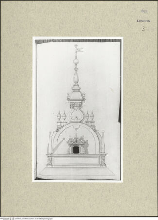 Vorderseite von Courtauld Institute [https://www.deutsche-digitale-bibliothek.de/content/lizenzen/rv-ez/] Varii Disegni d'Architettura...Seite 51: Aufriss eines Kirchturms - , bh493473_recto. Foto.