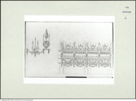 Vorderseite von Courtauld Institute [https://www.deutsche-digitale-bibliothek.de/content/lizenzen/rv-ez/] Varii Disegni d'Architettura...Seite 113: Entwurf für eine ephemere Triumphbogenarchitektur für ein königliches Begräbnis - , bh493580_recto. Foto.