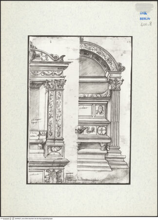 Vorderseite von Kupferstichkabinett [https://www.deutsche-digitale-bibliothek.de/content/lizenzen/rv-ez/] Die rechte Hälfte von zwei Wandgräbern - , bh494027_recto. Foto: Anders, Jörg P..