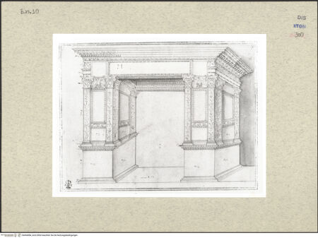 Vorderseite von Courtauld Institute, Conway Library [https://www.deutsche-digitale-bibliothek.de/content/lizenzen/rv-ez/] Perspektivische Ansicht des Argentarierbogens am Forum Boarium in Rom - , bh494084_recto. Foto.