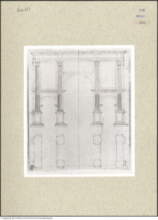 Vorderseite von Courtauld Institute, Conway Library [https://www.deutsche-digitale-bibliothek.de/content/lizenzen/rv-ez/] Aufriss und Grundriss des Septimius-Severus-Bogens - , bh494085_recto. Foto.