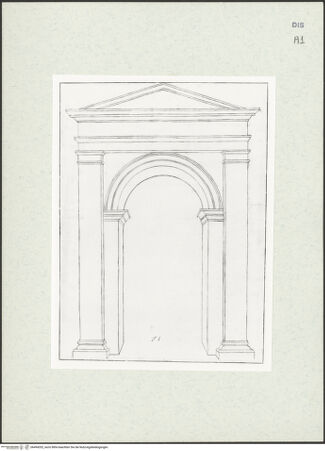 Vorderseite von Courtauld Institute [https://www.deutsche-digitale-bibliothek.de/content/lizenzen/rv-ez/] Houfe AlbumFolio 7: Rundbogenportal mit Ädikularahmung - , bh494202_recto. Foto.