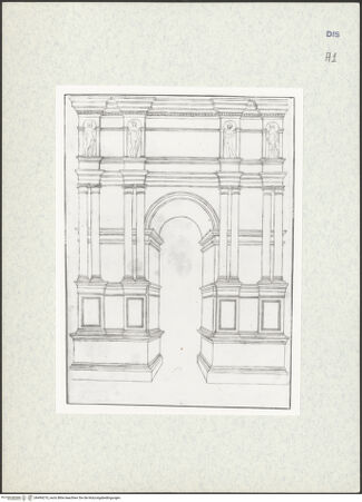 Vorderseite von Courtauld Institute [https://www.deutsche-digitale-bibliothek.de/content/lizenzen/rv-ez/] Houfe AlbumFolio 9: Triumphbogen mit gekuppelten Säulen - , bh494210_recto. Foto.